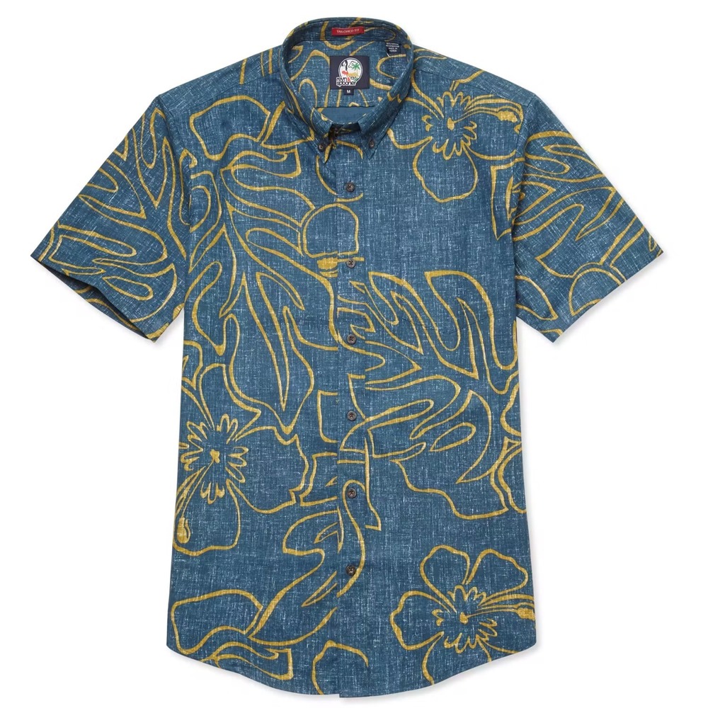 Reyn Spooner Spooner Kloth Archived Monstera Ink Full Button Aloha Camp Shirt M